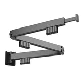 Wall-Mounted Metal Triple Foldable Clothes Drying Rack with Extension Rod, Push-Pull Design, 180° Rotation, and Punch-Free Installation